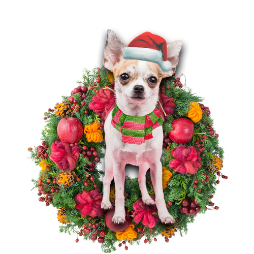 Godmerch- Ornament- Chihuahua Christmas Ornament, Happy Christmas Ornament, Car Ornament