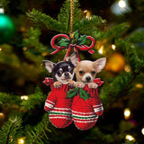 Chihuahuas Inside Your Gloves Christmas Holiday-Two Sided Ornament, Christmas Ornament, Car Ornament