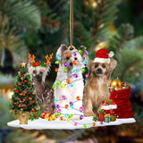 Ornament- Chinese Crested Dog-Christmas Dog Friends Hanging Ornament, Happy Christmas Ornament, Car Ornament