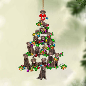 Chocolate Labrador Retriever-Christmas Tree Lights-Two Sided Ornament, Christmas Ornament, Car Ornament