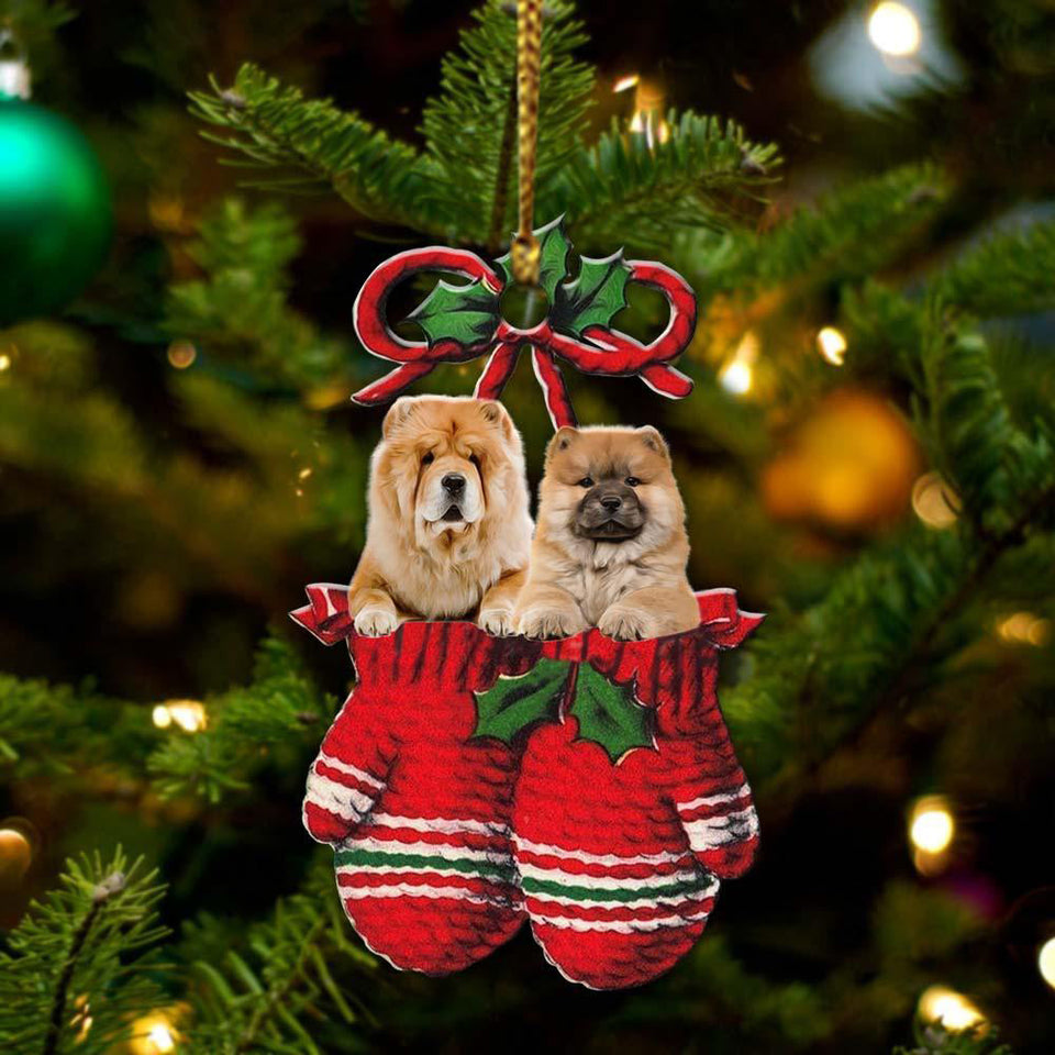 Chow Chow Inside Your Gloves Christmas Holiday-Two Sided Ornament Christmas 2022 Ornament Gift
