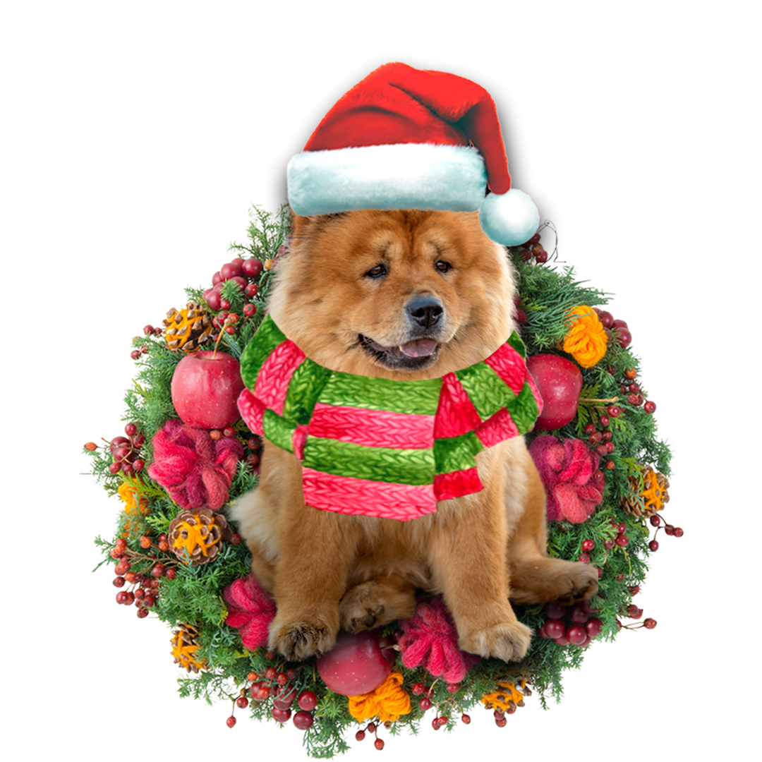 Godmerch- Ornament- Chow Chow Christmas Ornament, Happy Christmas Ornament, Car Ornament