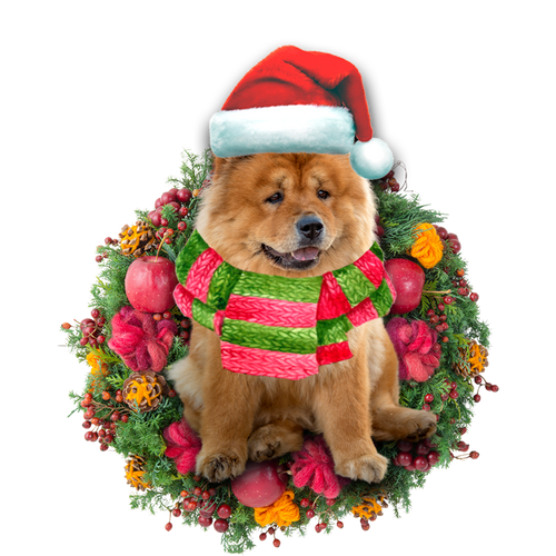 Godmerch- Ornament- Chow Chow Christmas Ornament, Happy Christmas Ornament, Car Ornament