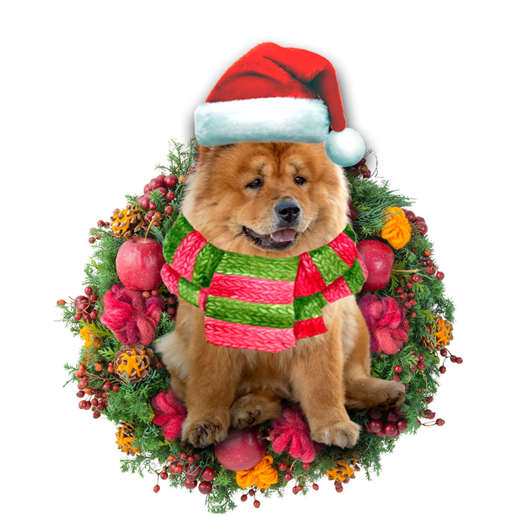 Godmerch- Ornament- Chow Chow Christmas Ornament, Happy Christmas Ornament, Car Ornament