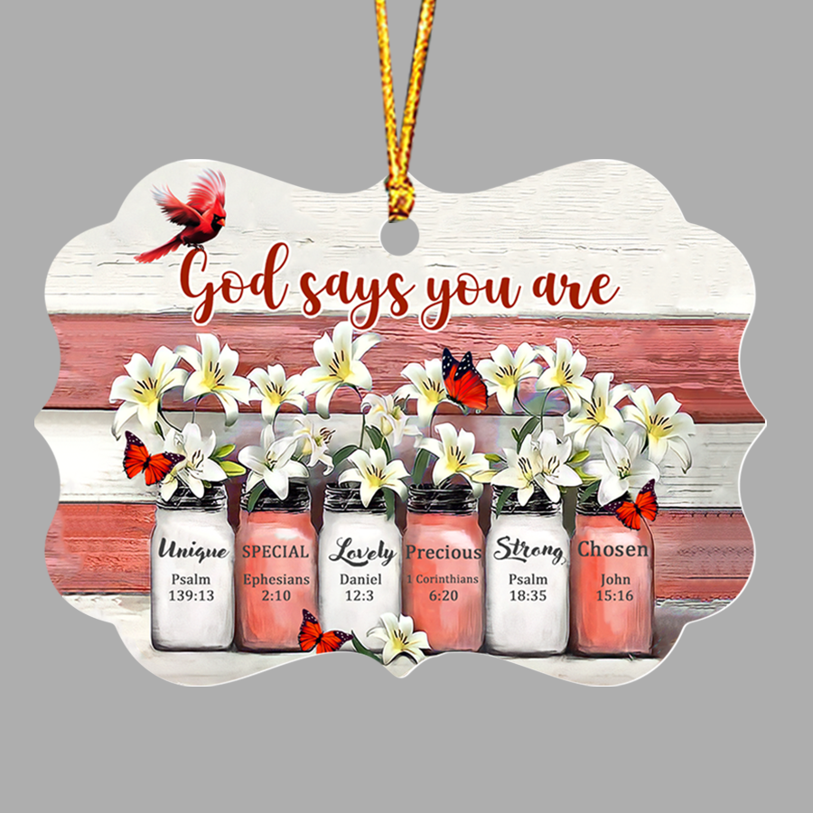 Christian God Says You Are - Aluminum/Acrylic Ornament
