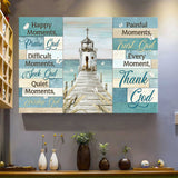 Church by the river Every moment thank God - Matte Canvas