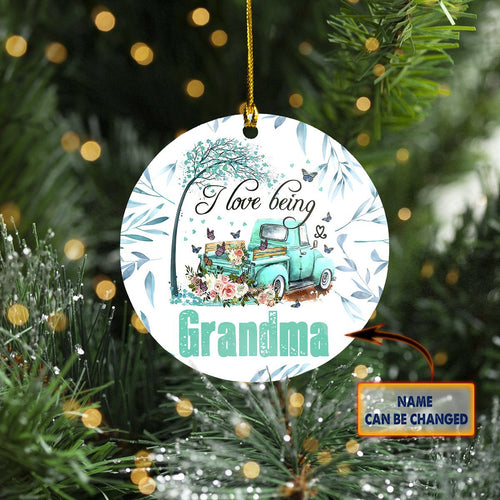 QB95 - Custom Circle Ornament - GRANDMA 47 Car Ornament