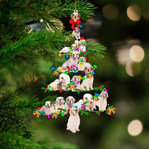 Clumber Spaniel-Christmas Tree Lights-Two Sided Ornament