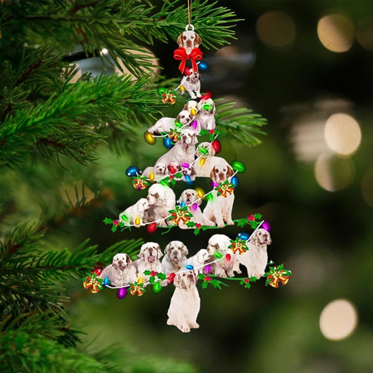 Clumber Spaniel-Christmas Tree Lights-Two Sided Ornament