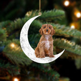 Cockapoo 2 Sit On The Moon Two Sided Ornament Dog Hanging Christmas Ornament