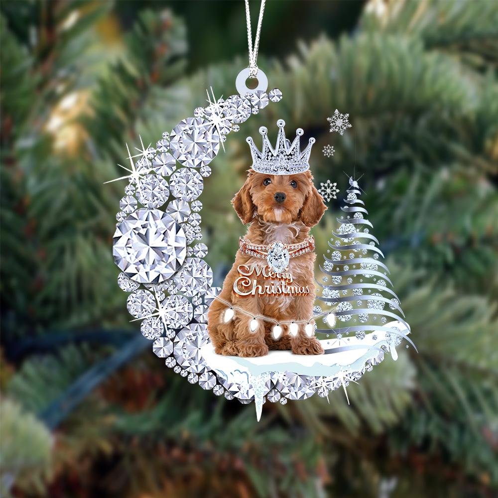 Cockapoo Diamond Moon Merry Christmas Ornaments Christmas Tree Hanging Ornament