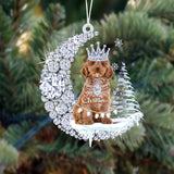 Cockapoo Diamond Moon Merry Christmas Ornaments Christmas Tree Hanging Ornament