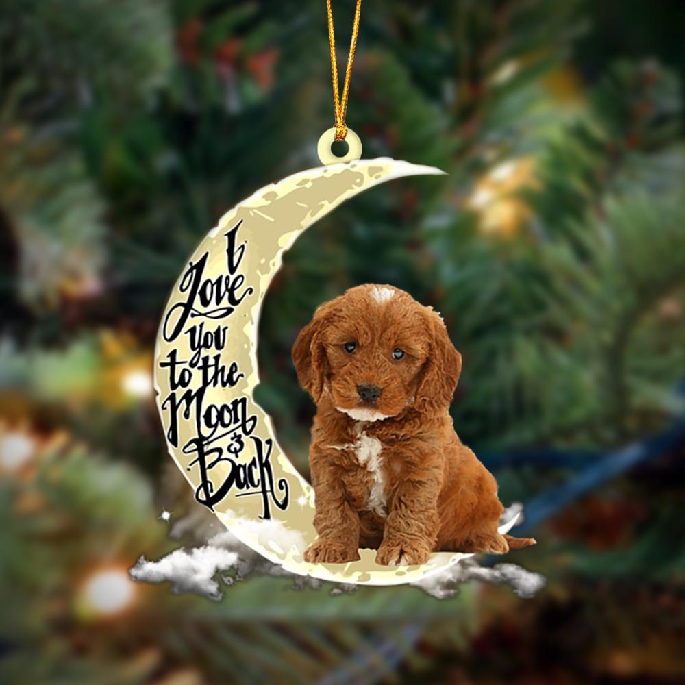 Godmerch- Cockapoo I Love You To The Moon And Back Hanging Ornament Dog Ornament, Car Ornament, Christmas Ornament