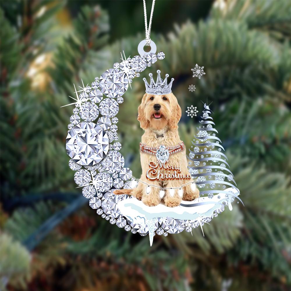 Cockapoo Diamond Moon Merry Christmas Ornament Christmas Gifts