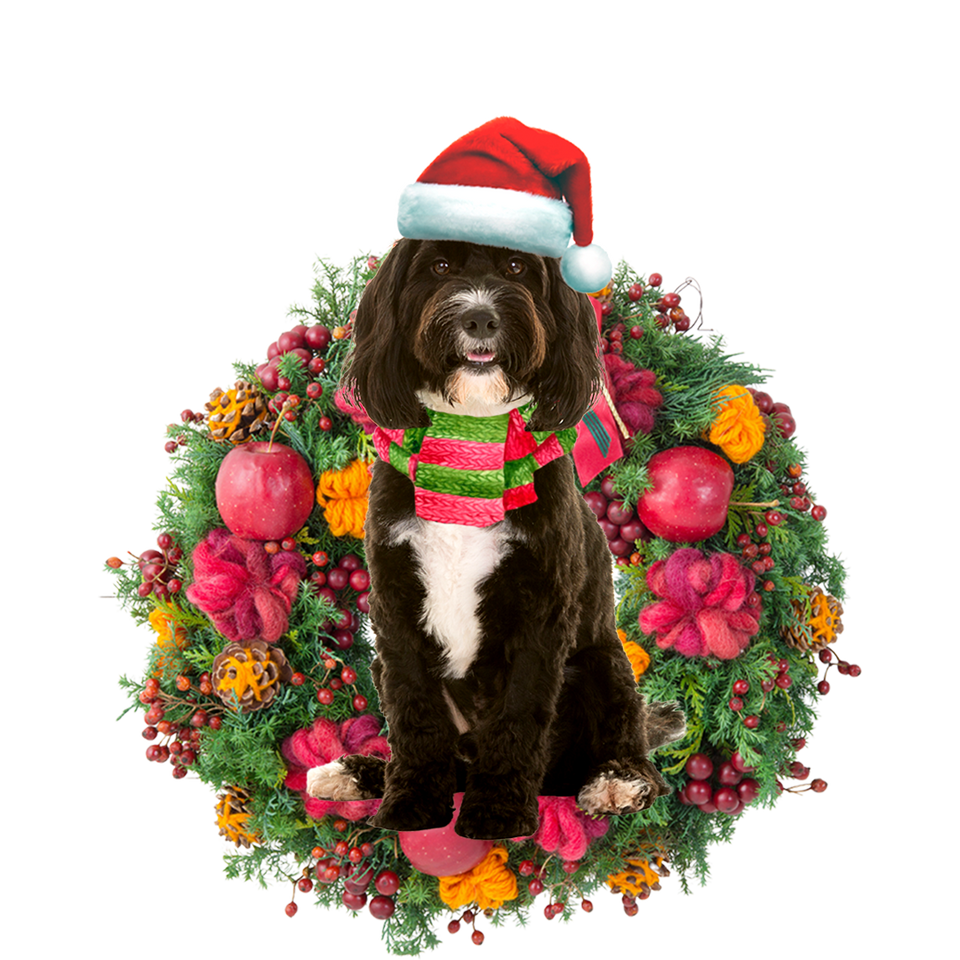 Godmerch- Ornament- Cockapoo Christmas Ornament, Happy Christmas Ornament, Car Ornament