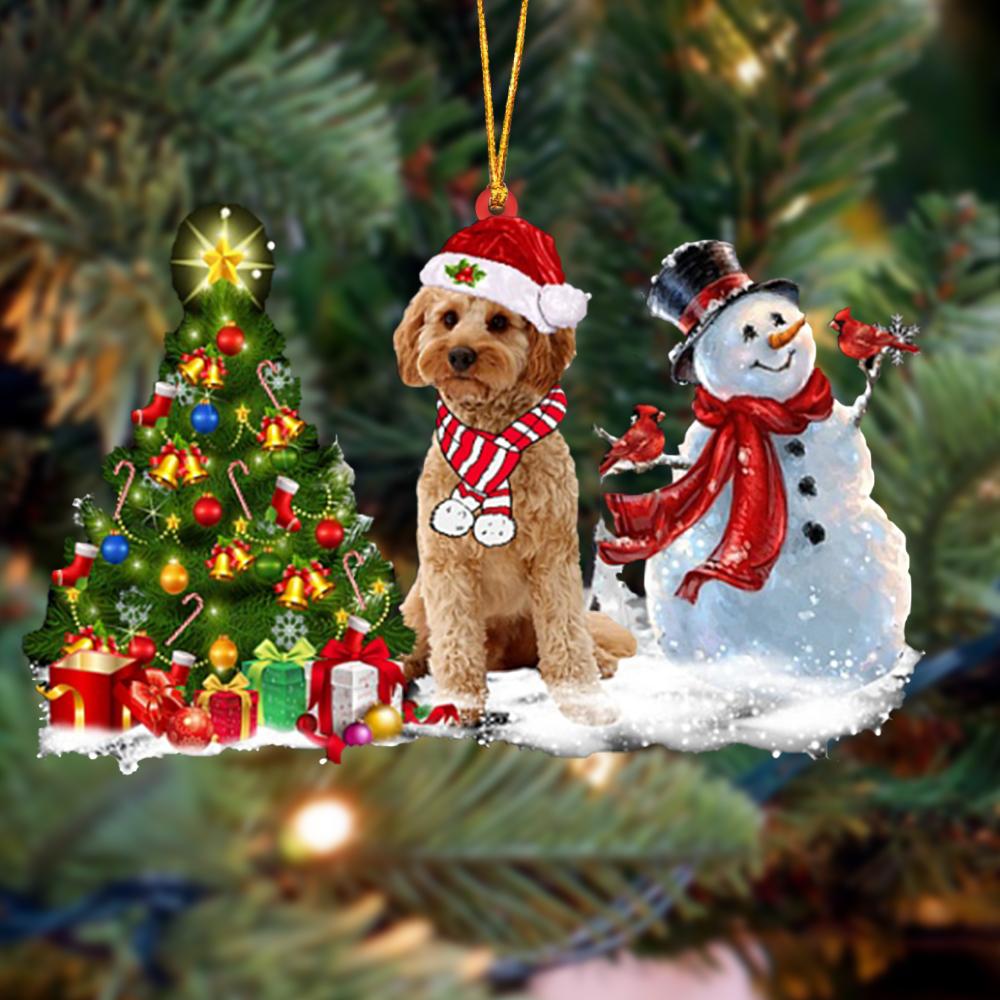 Godmerch- Ornament- Cockapoo Christmas Snow Hanging Ornament Dog Ornament, Car Ornament, Christmas Ornament