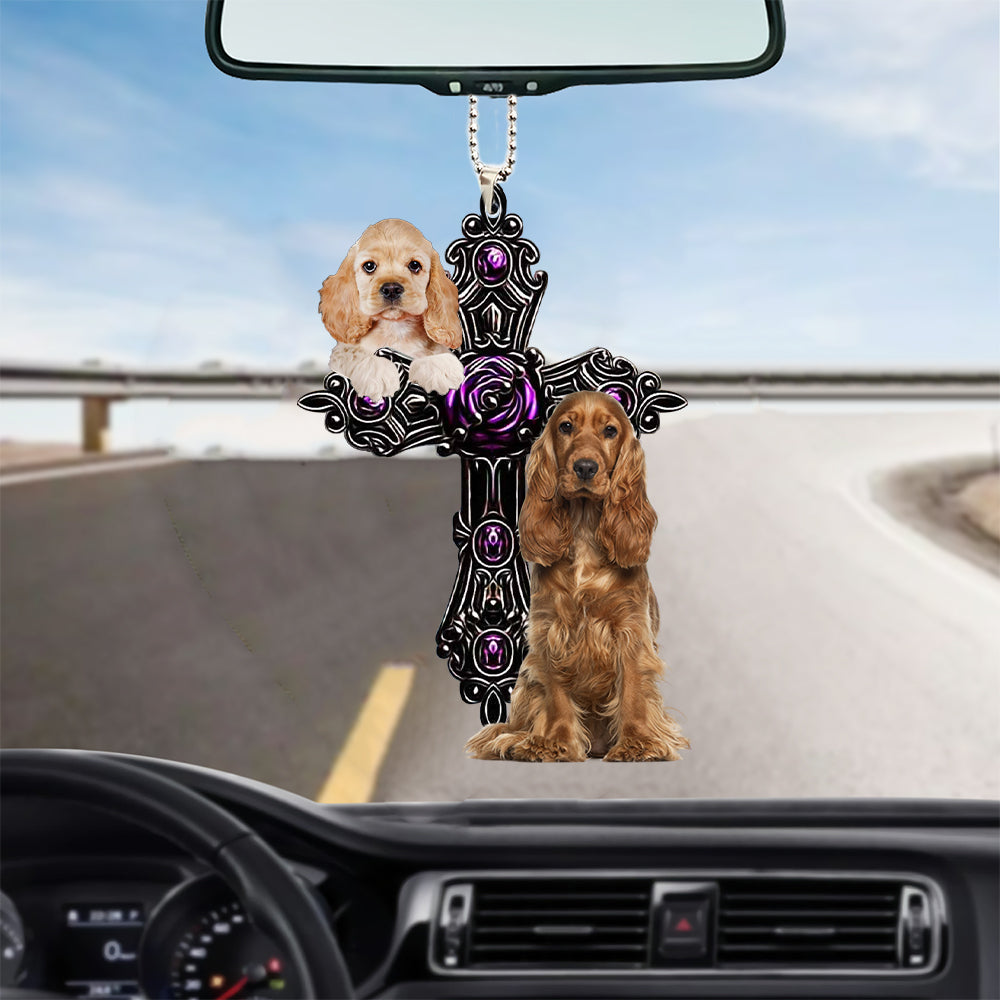 Cocker Spaniel Pray For God Car Hanging Ornament Dog Pray For God Ornament Godmerch