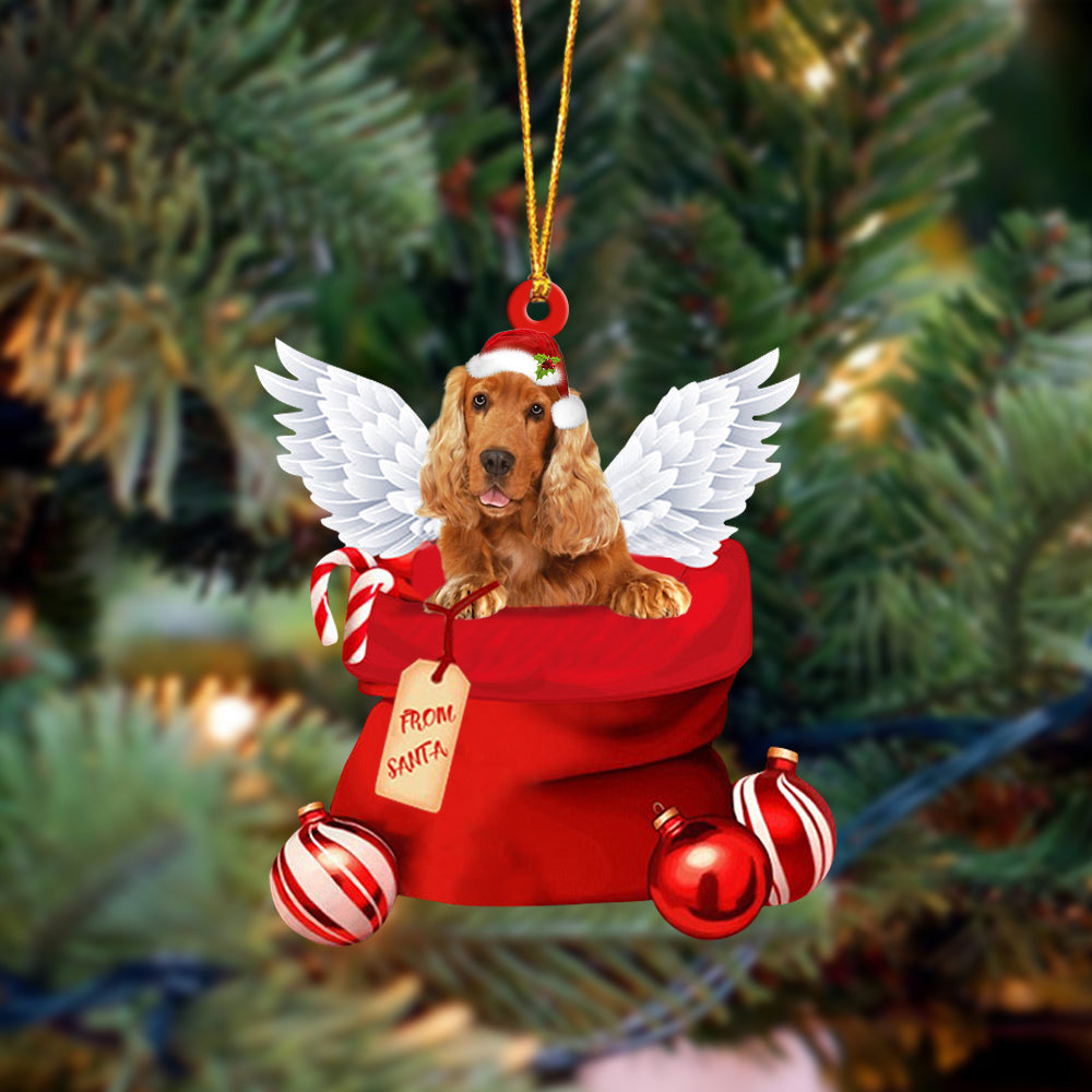 Cocker Spaniel03 Angel Gift From Santa Christmas Ornament, Dog Flat Acrylic Ornament