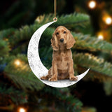Cocker Spaniel 2 Sit On The Moon Two Sided Ornament Dog Hanging Christmas Ornament