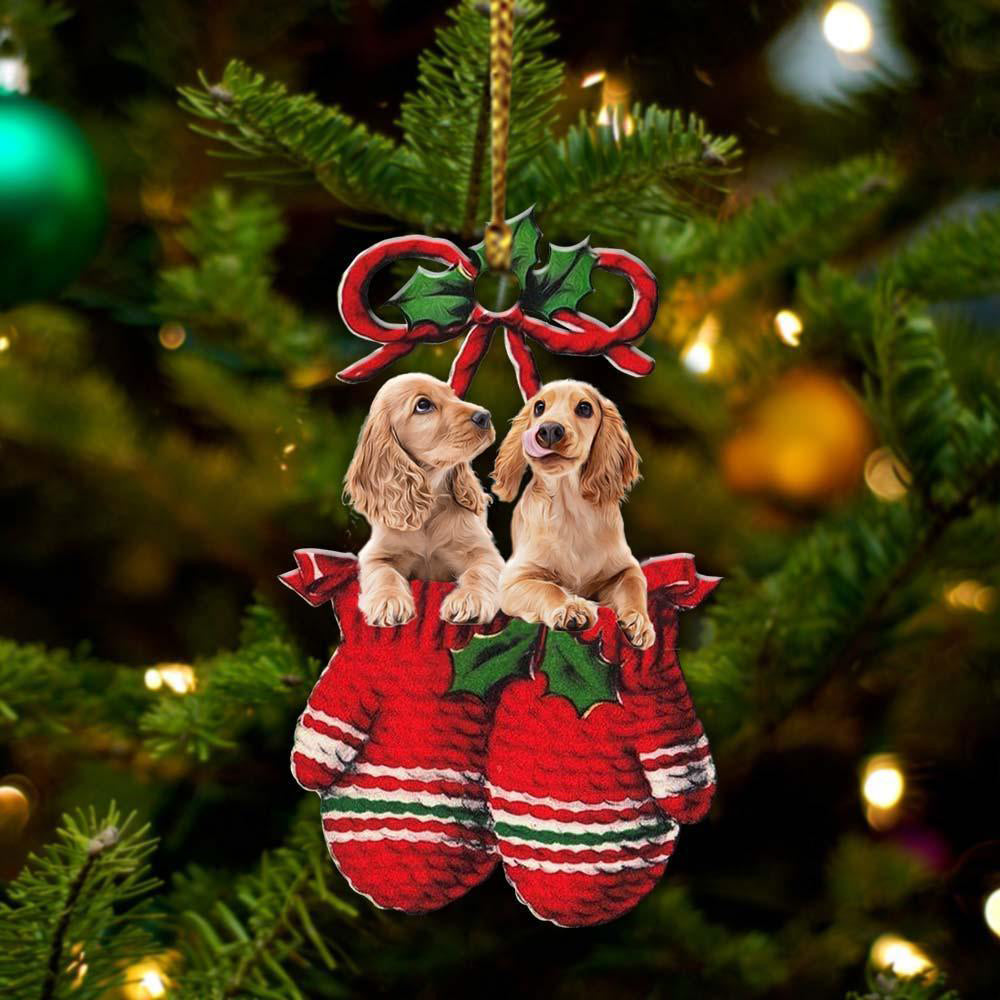 Cocker Spaniel Inside Your Gloves Christmas Holiday-Two Sided Ornament, Christmas Ornament, Car Ornament