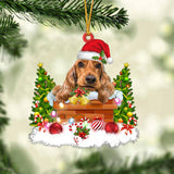 Cocker Spaniel In The Chimney Hanging Ornament Dog Christmas Ornament