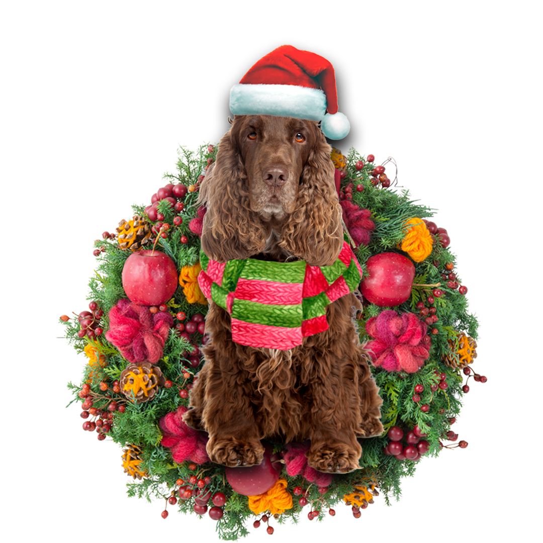 Godmerch- Ornament- Cocker Spaniel Christmas Ornament, Happy Christmas Ornament, Car Ornament