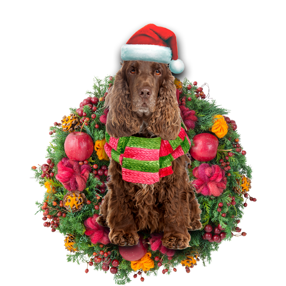 Godmerch- Ornament- Cocker Spaniel Christmas Ornament, Happy Christmas Ornament, Car Ornament