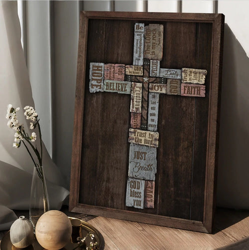 Colorful cross Jesus symbol Trust in the Lord - Matte Canvas