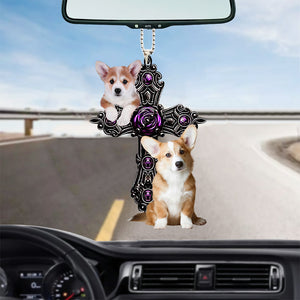 Corgi Pray For God Car Hanging Ornament Dog Pray For God Ornament Godmerch