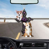 Corgi Pray For God Car Hanging Ornament Dog Pray For God Ornament Godmerch