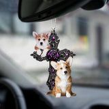 Corgi Pray For God Car Hanging Ornament Dog Pray For God Ornament Godmerch