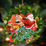 Godmerch- Ornament- Corgi-Santa & dog Hanging Ornament, Happy Christmas Ornament, Car Ornament