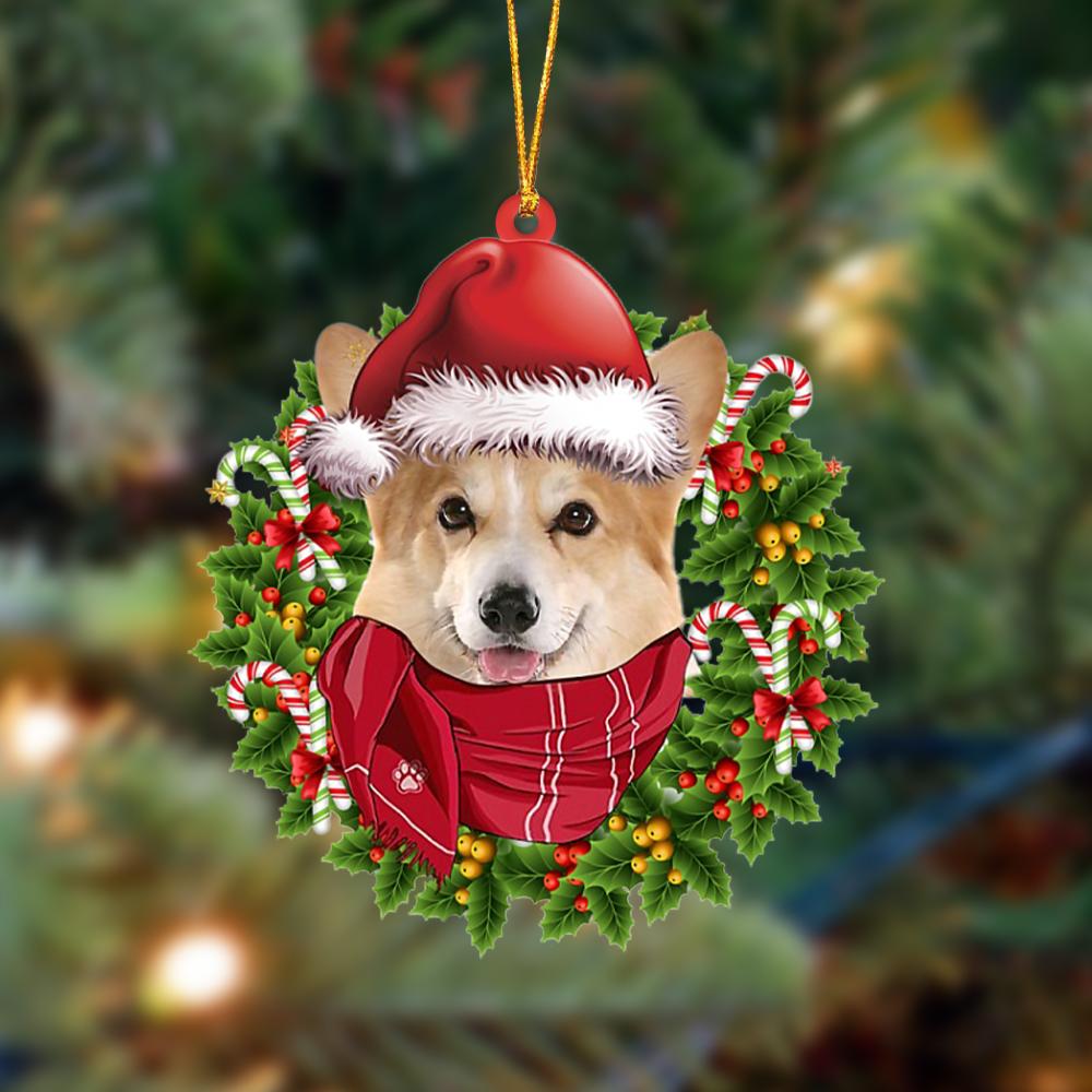 Godmerch- Ornament- Corgi-Xmas Bandana Hanging Ornament, Happy Christmas Ornament, Car Ornament
