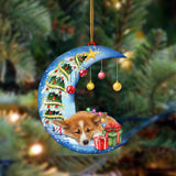 Ornament- Corgi1-Sleep On The Moon Christmas Two Sided Ornament, Happy Christmas Ornament, Car Ornament