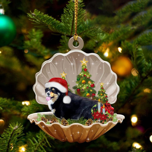 Corgi2-Sleeping Pearl In Christmas Two Sided Ornament