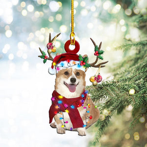 Godmerch- Ornament- Corgi Christmas Shape Ornament, Happy Christmas Ornament, Car Ornament