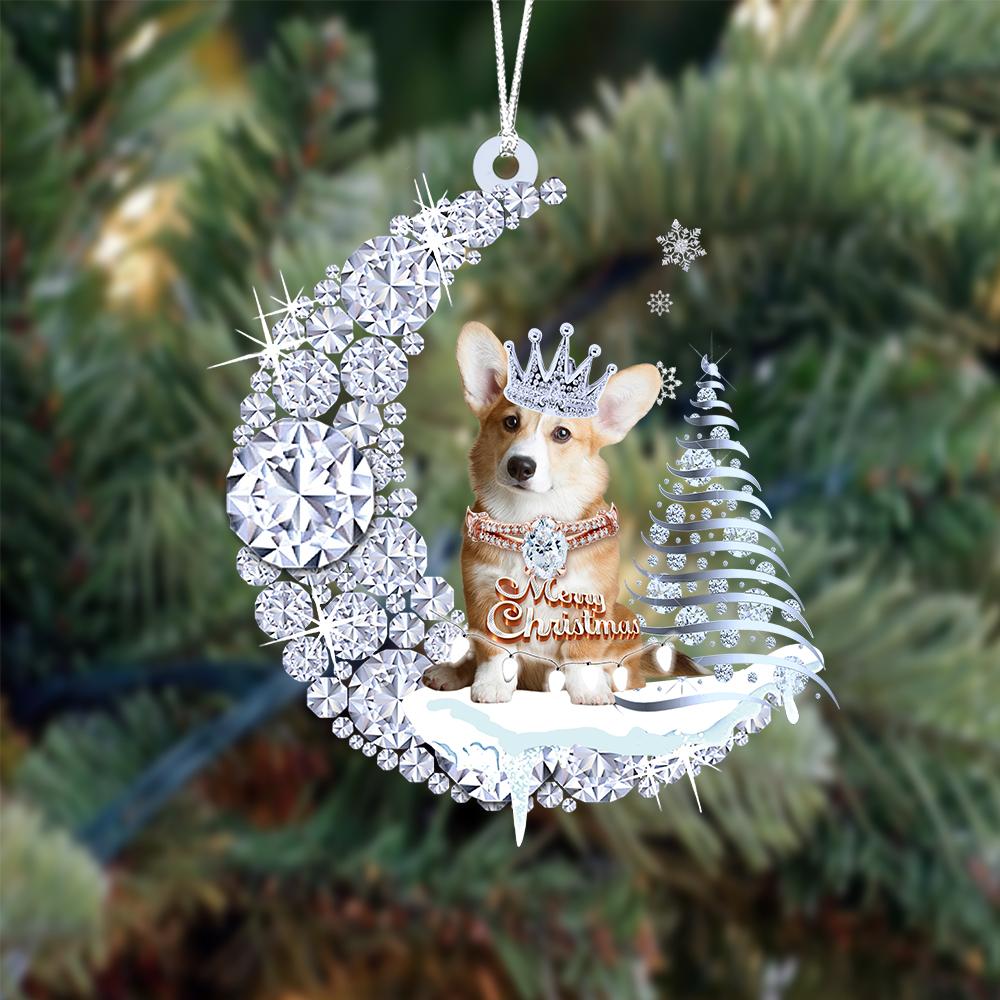 Corgi Diamond Moon Merry Christmas Ornament Christmas Gifts