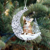 Corgi Diamond Moon Merry Christmas Ornament Christmas Gifts