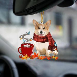 Corgi-Fall Chocolate-Two Sided Ornament