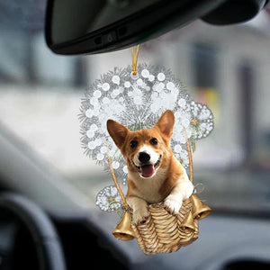 Corgi-Dandelion-Two Sided Ornament
