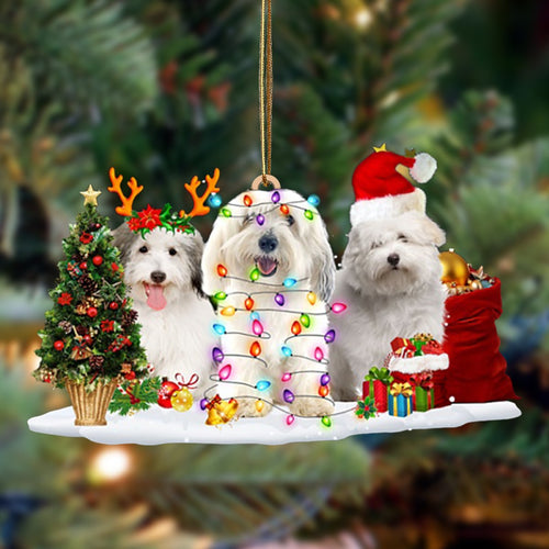 Ornament- Coton De Tulear-Christmas Dog Friends Hanging Ornament, Happy Christmas Ornament, Car Ornament