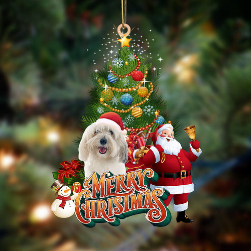 Ornament- Coton De Tulear-Christmas Tree&Dog Hanging Ornament, Happy Christmas Ornament, Car Ornament