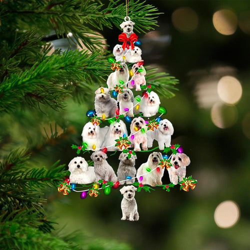 Coton De Tulear-Christmas Tree Lights-Two Sided Ornament