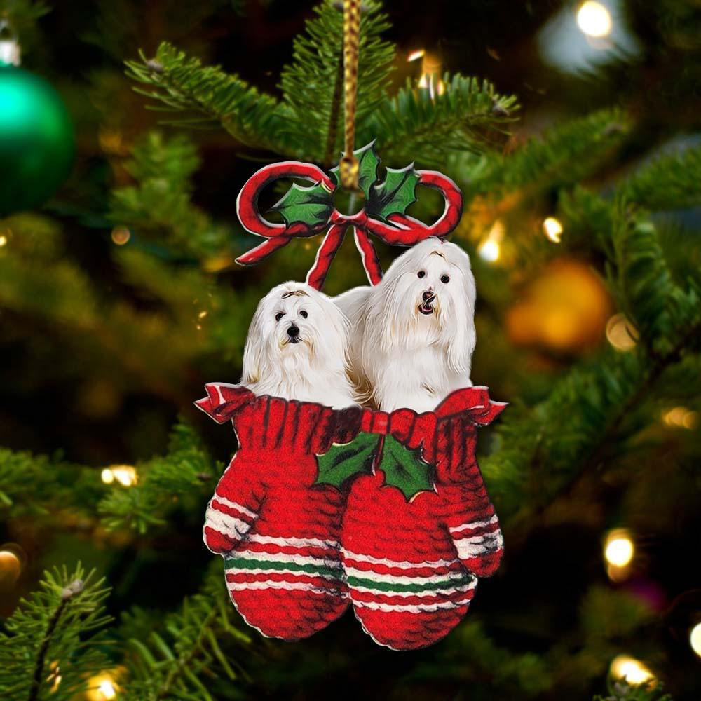 Coton de tulear Inside Your Gloves Christmas Holiday-Two Sided Ornament, Christmas Ornament, Car Ornament