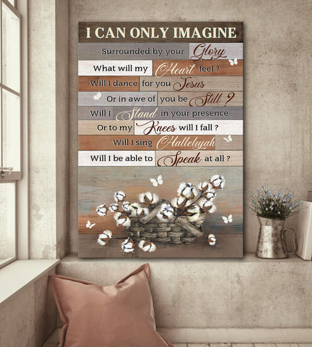 Cotton flower vintage Flower basket I can only imagine - Matte Canvas