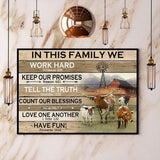 Cow This Family We Have Fun Canvas And Poster, Wall Decor Visual Art
