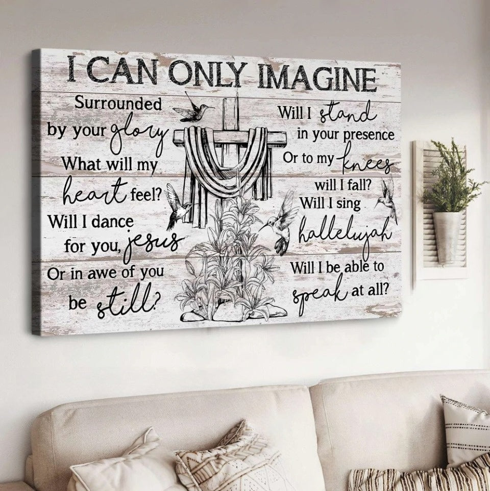 Cross Black and white drawing I can only imagine - Matte Canvas