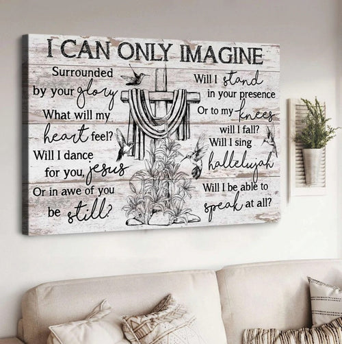 Cross Black and white drawing I can only imagine - Matte Canvas