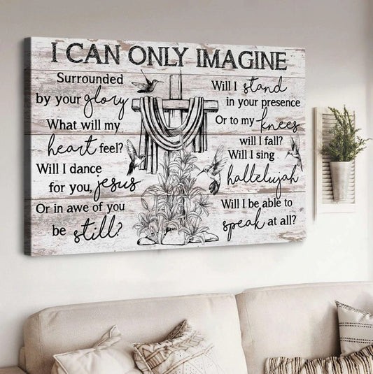 Cross Black and white drawing I can only imagine - Matte Canvas