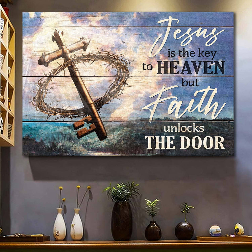 Crown of thorn The holly key Jesus is the key to heaven - Matte Canvas